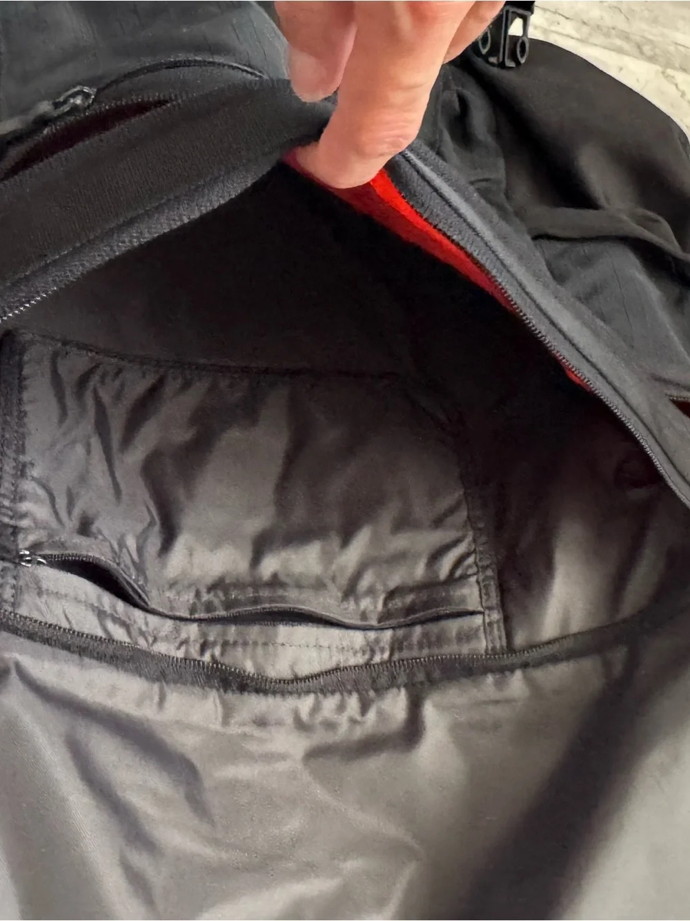Nike Black shoulder bag with Red Interior Accents